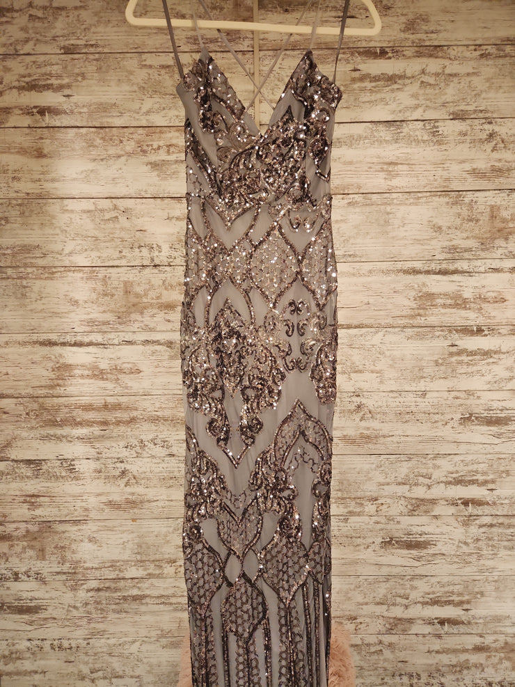 SILVER SPARKLY LONG DRESS