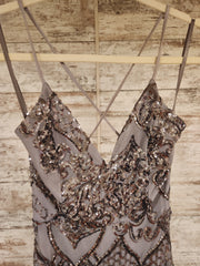 SILVER SPARKLY LONG DRESS