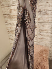 SILVER SPARKLY LONG DRESS
