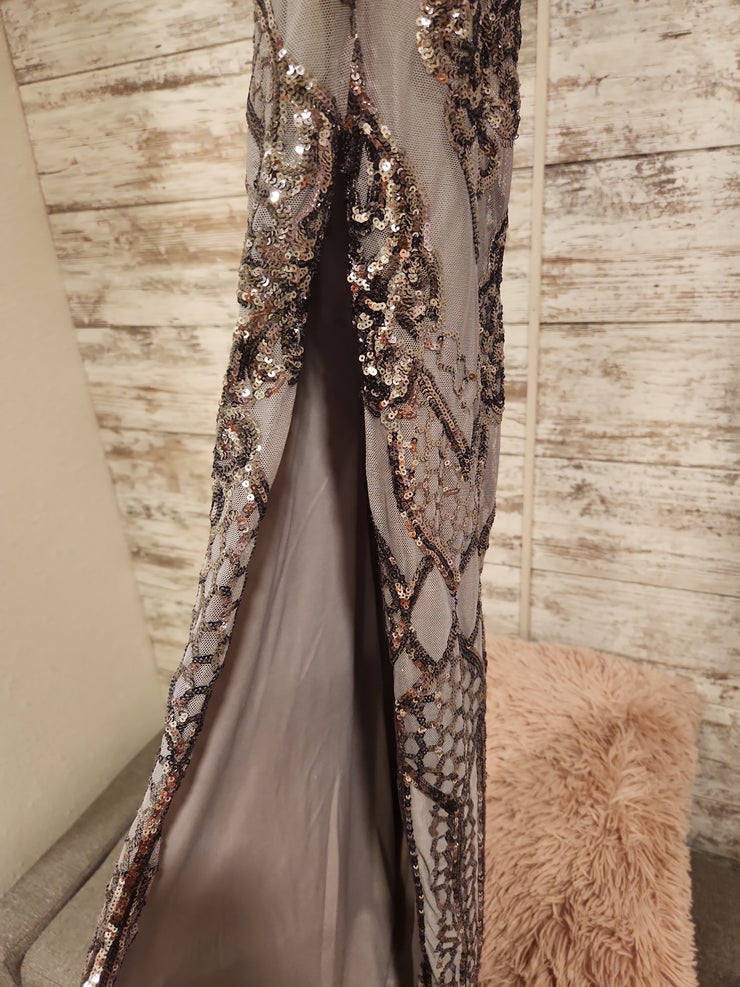 SILVER SPARKLY LONG DRESS