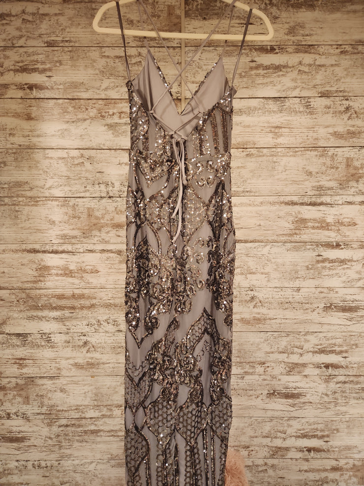 SILVER SPARKLY LONG DRESS