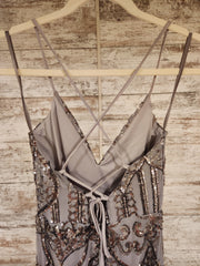 SILVER SPARKLY LONG DRESS