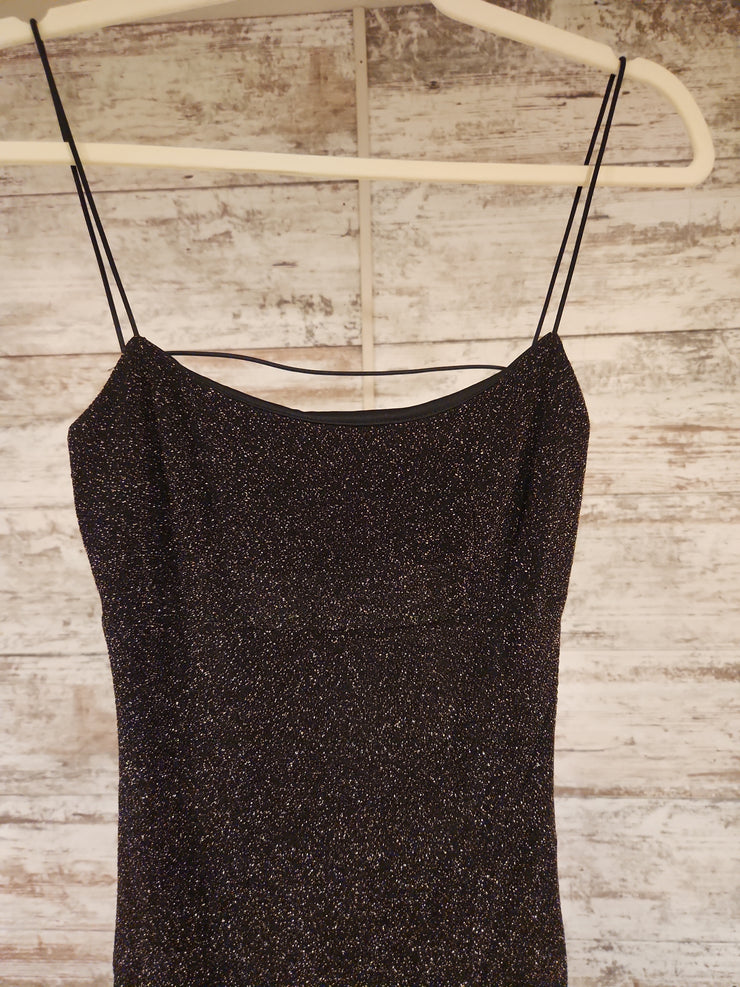 BLACK/GOLD SPARKLY LONG DRESS