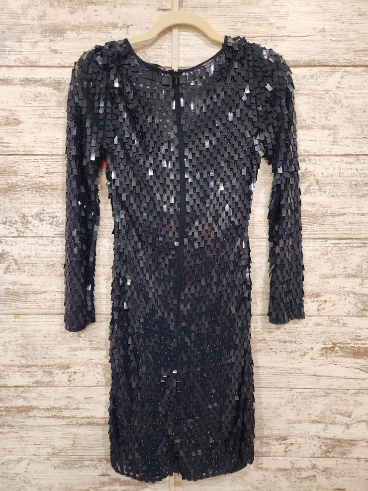 NAVY FULL SEQUIN SHORT DRESS