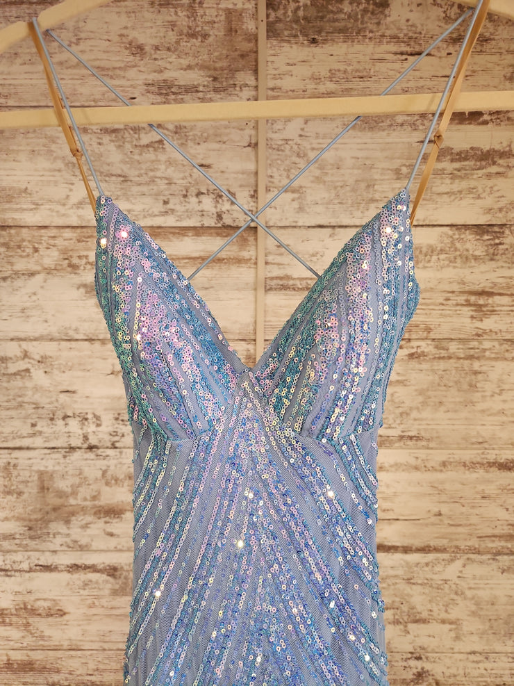BLUE SPARKLY LONG DRESS