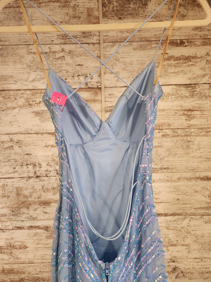 BLUE SPARKLY LONG DRESS