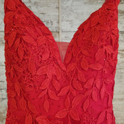 RED/FLORAL A LINE GOWN