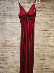 RED VELOUR LONG EVENING GOWN