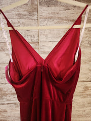 RED VELOUR LONG EVENING GOWN