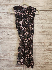 BLACK/FLORAL WRAP DRESS