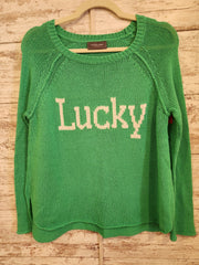 GREEN CROCHET LONG SLEEVE TOP