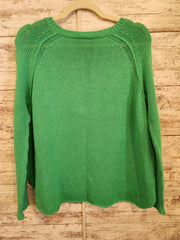 GREEN CROCHET LONG SLEEVE TOP