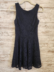 NAVY LACE SHORT DRESS