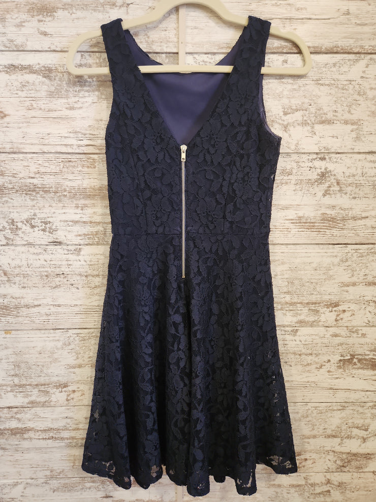 NAVY LACE SHORT DRESS
