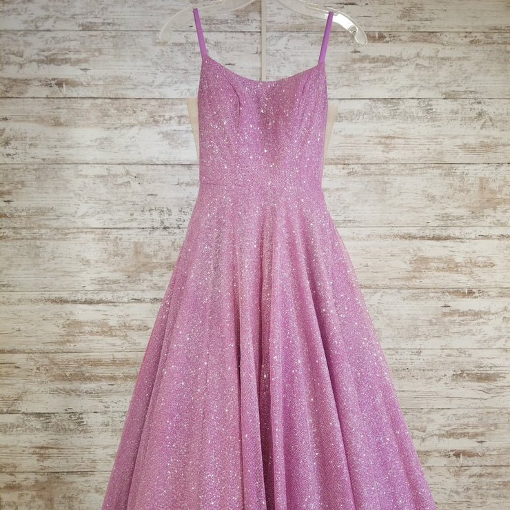 PINK SPARKLY A LINE GOWN