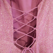 PINK SPARKLY A LINE GOWN