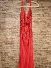 CORAL SEQUIN LONG DRESS