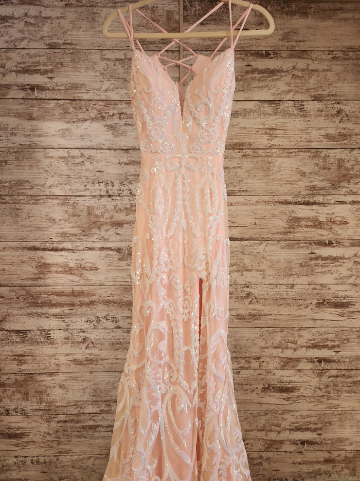 PINK SEQUIN LONG DRESS