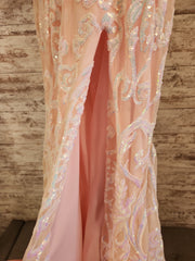 PINK SEQUIN LONG DRESS