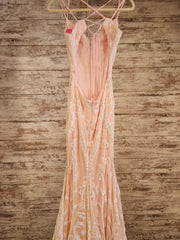 PINK SEQUIN LONG DRESS