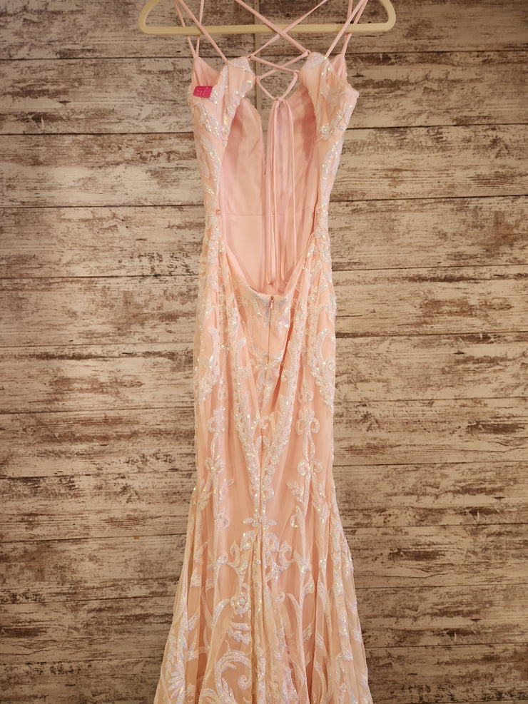 PINK SEQUIN LONG DRESS