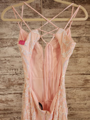 PINK SEQUIN LONG DRESS