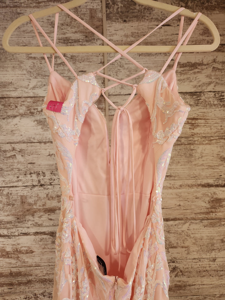 PINK SEQUIN LONG DRESS