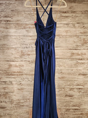 NAVY LONG EVENING GOWN