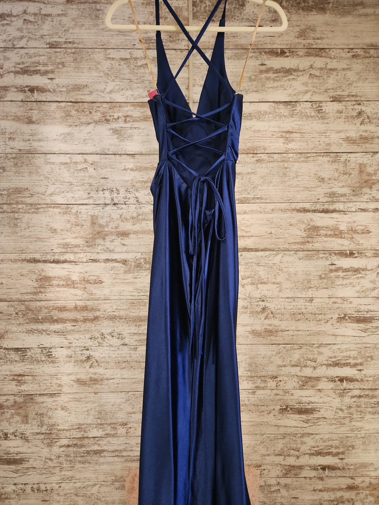 NAVY LONG EVENING GOWN