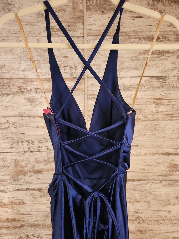 NAVY LONG EVENING GOWN