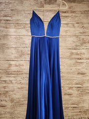 ROYAL BLUE A LINE GOWN