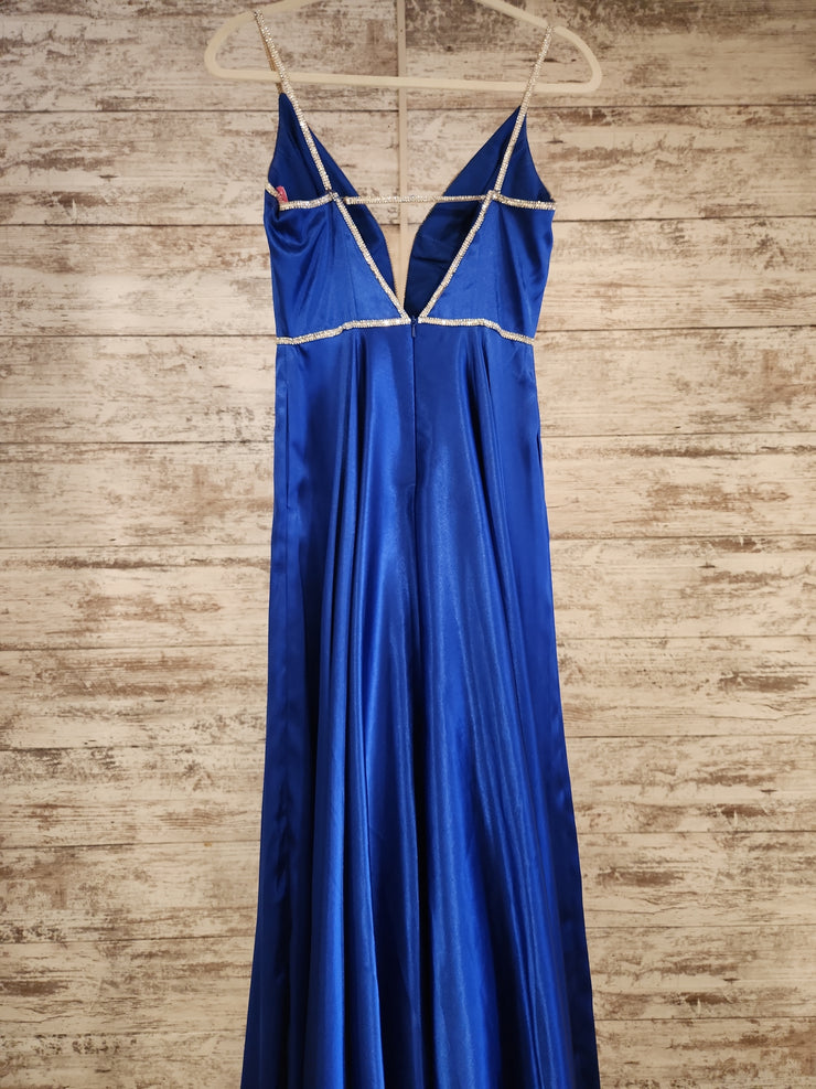 ROYAL BLUE A LINE GOWN