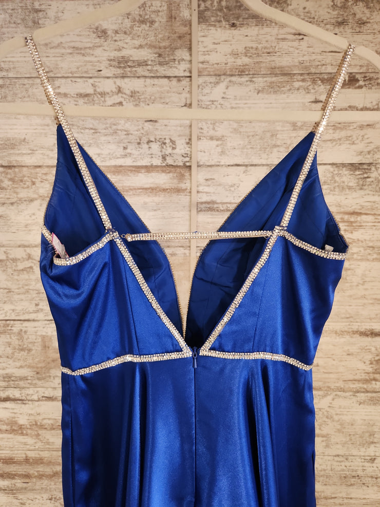 ROYAL BLUE A LINE GOWN