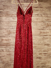 RED SPARKLY LONG EVENING GOWN