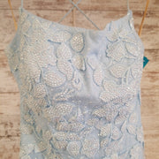 BLUE/FLORAL LONG GOWN $650