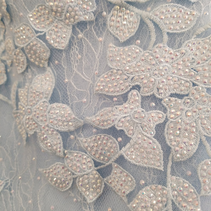 BLUE/FLORAL LONG GOWN $650