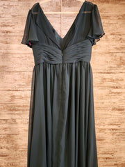 GREEN LONG EVENING GOWN