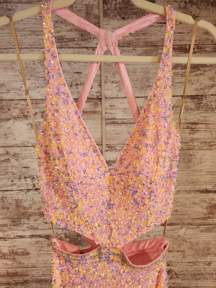 PINK SPARKLY LONG DRESS