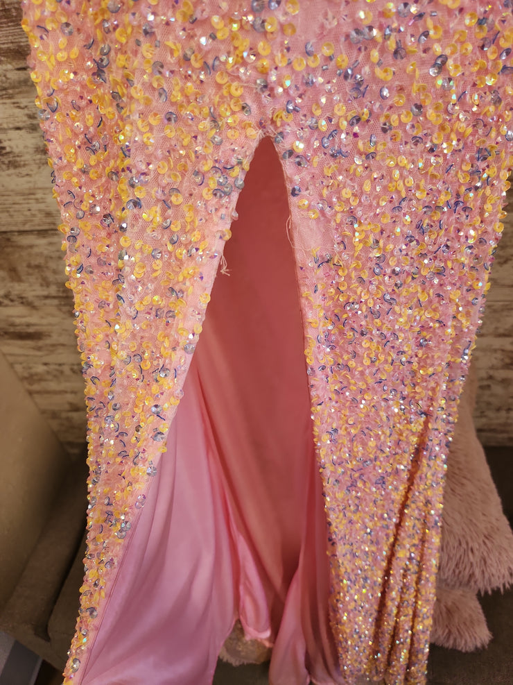 PINK SPARKLY LONG DRESS