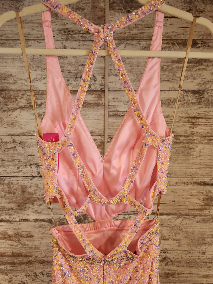 PINK SPARKLY LONG DRESS