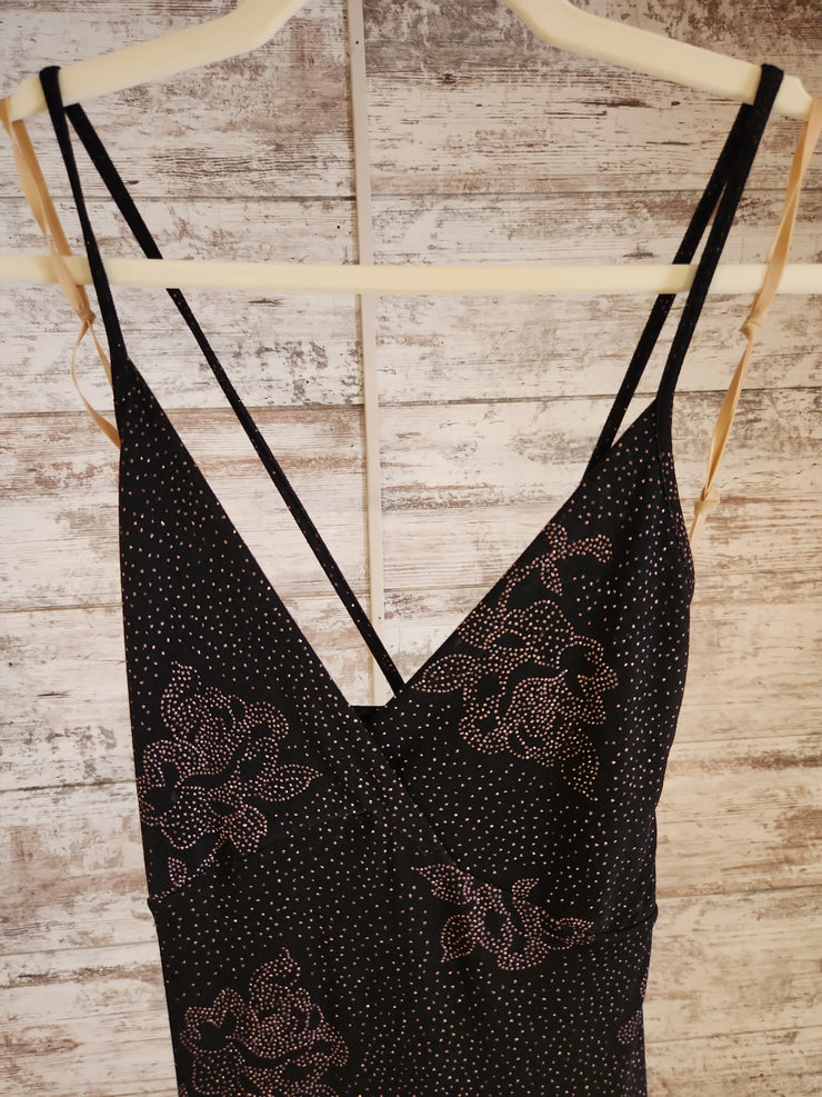 BLACK/GOLD SPARKLY LONG DRESS