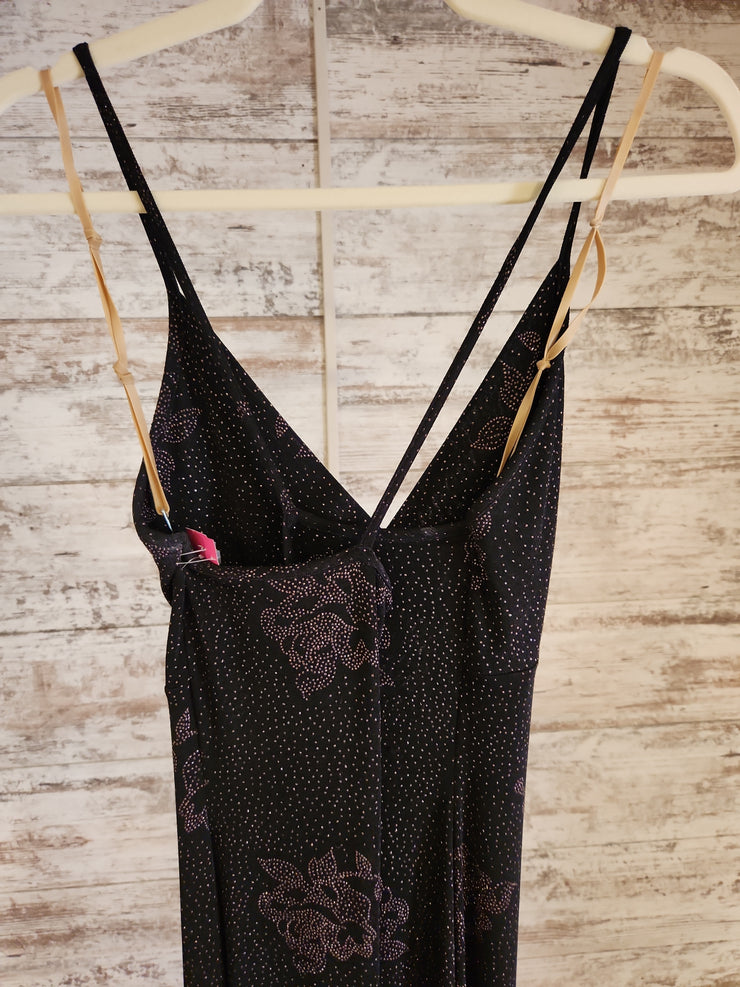 BLACK/GOLD SPARKLY LONG DRESS