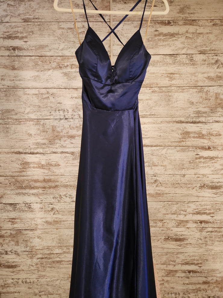 NAVY A LINE GOWN