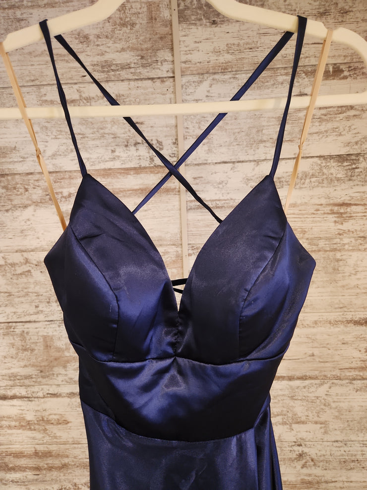 NAVY A LINE GOWN