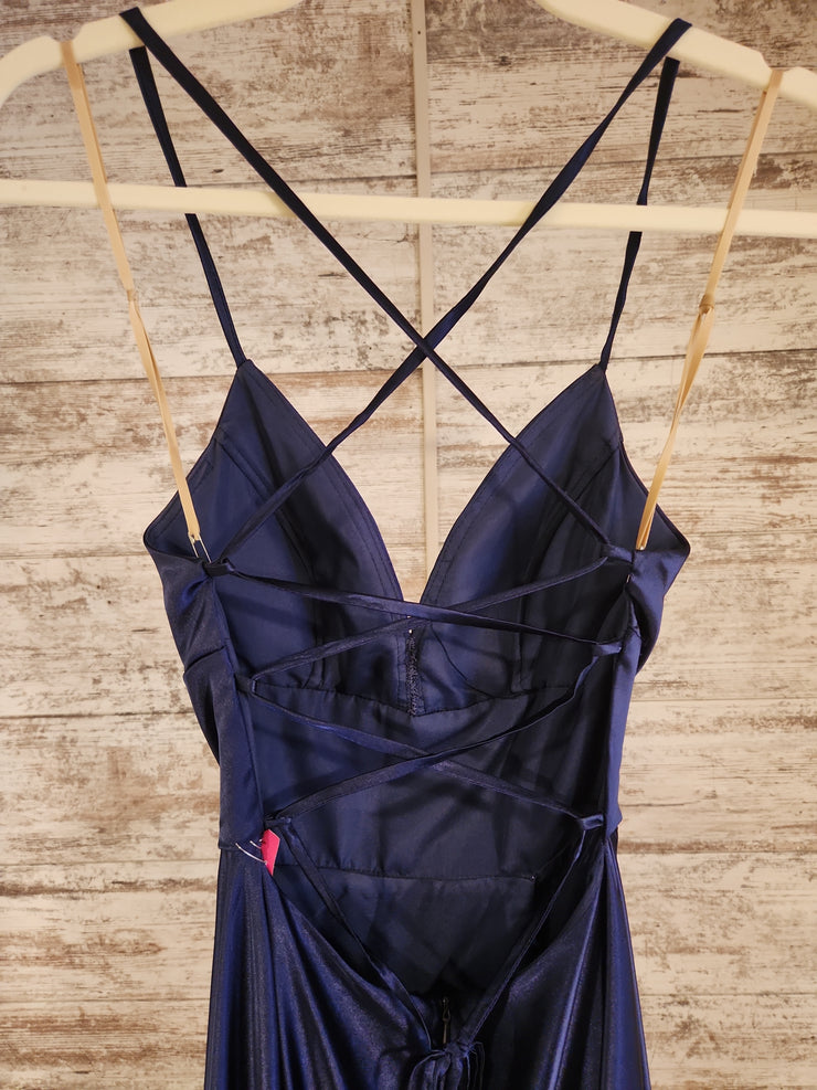 NAVY A LINE GOWN