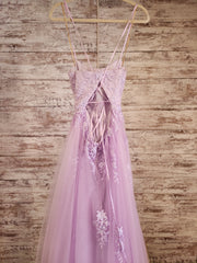 LAVENDER/FLORAL A LINE GOWN