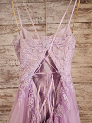 LAVENDER/FLORAL A LINE GOWN