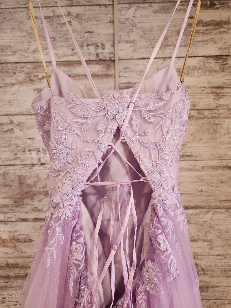 LAVENDER/FLORAL A LINE GOWN