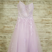 LAVENDER/FLORAL A LINE GOWN