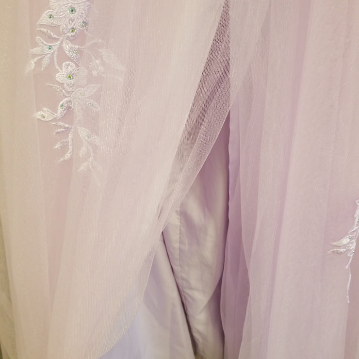 LAVENDER/FLORAL A LINE GOWN